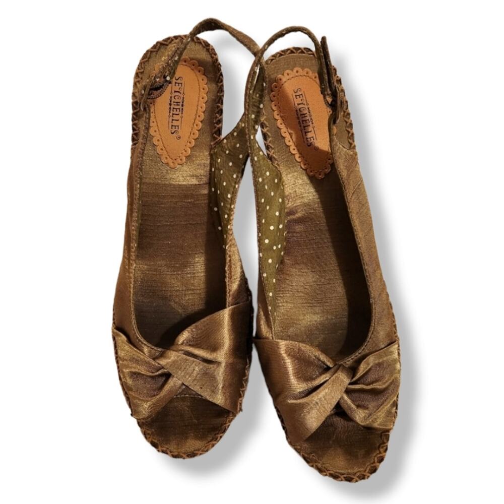 Seychelles Olive Green Wedges Size 10 Open Toe